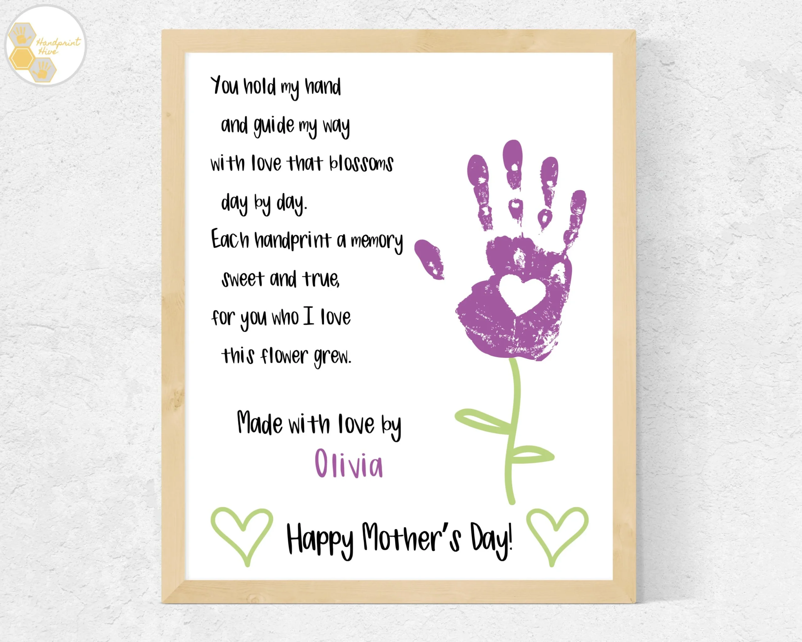 Flower Handprint Poem Mother s Day Craft For Preschool Toddlers 