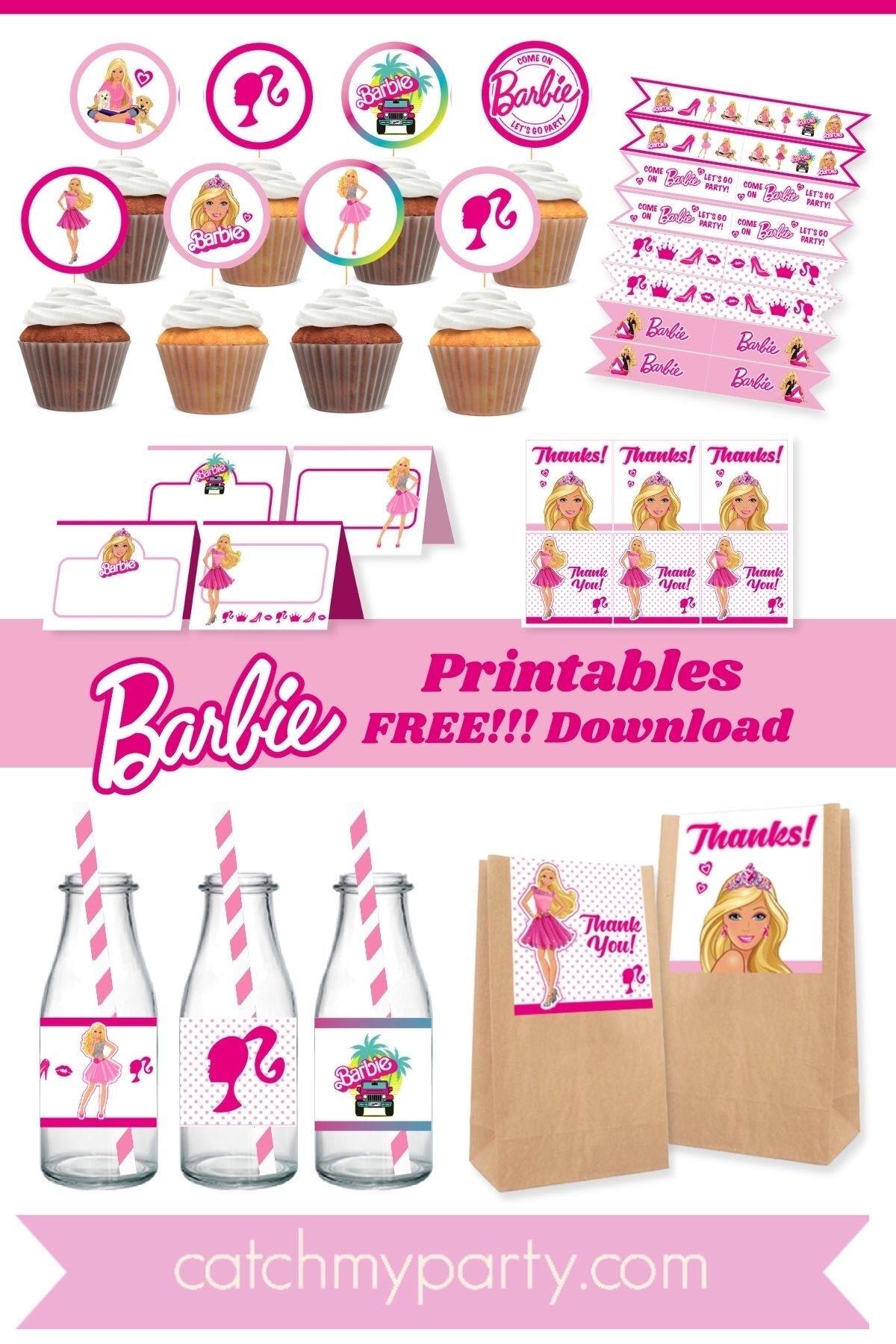 FREE BARBIE Let 39 s Go Party Printables Catch My Party