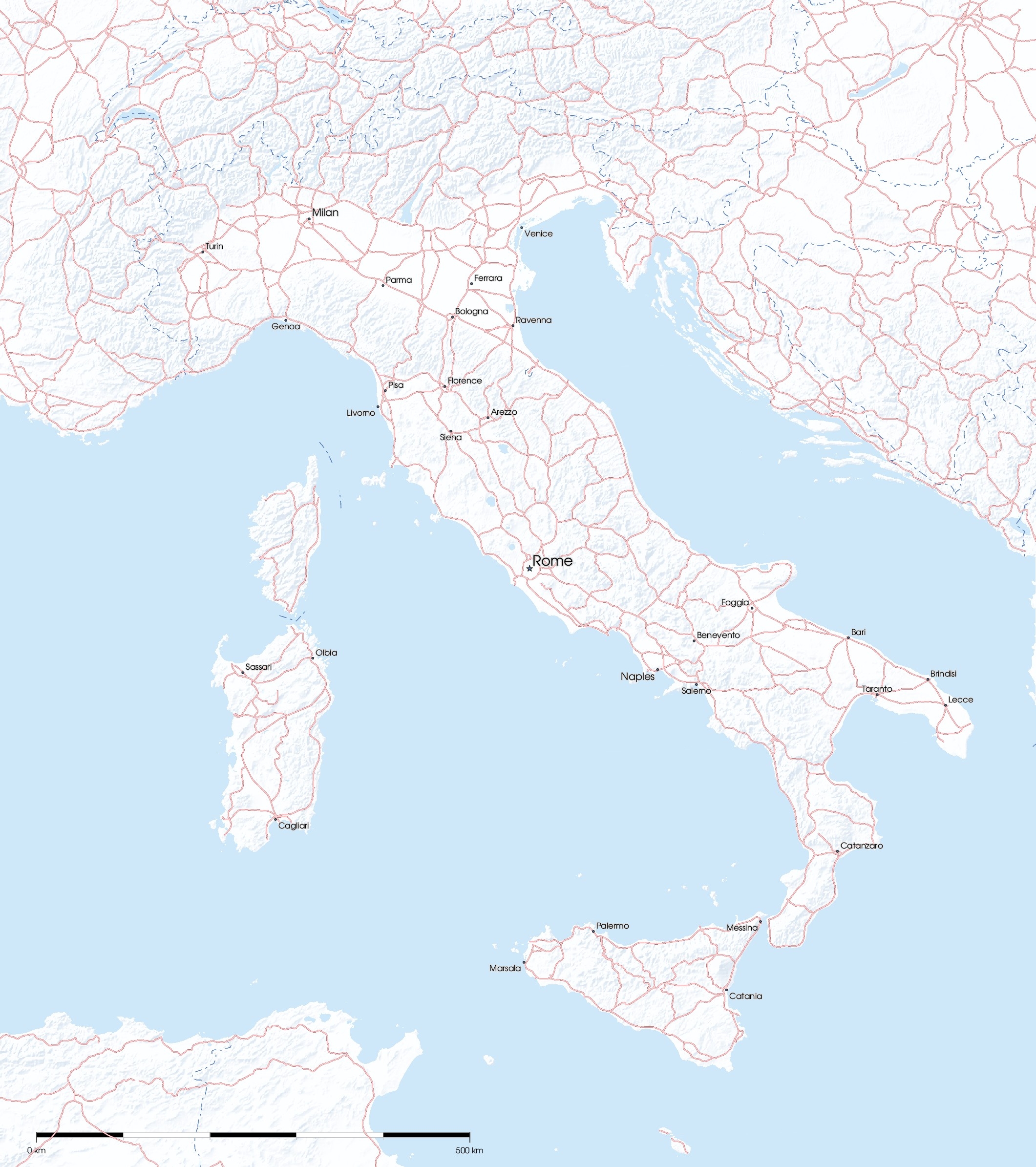 Italy Map Printable