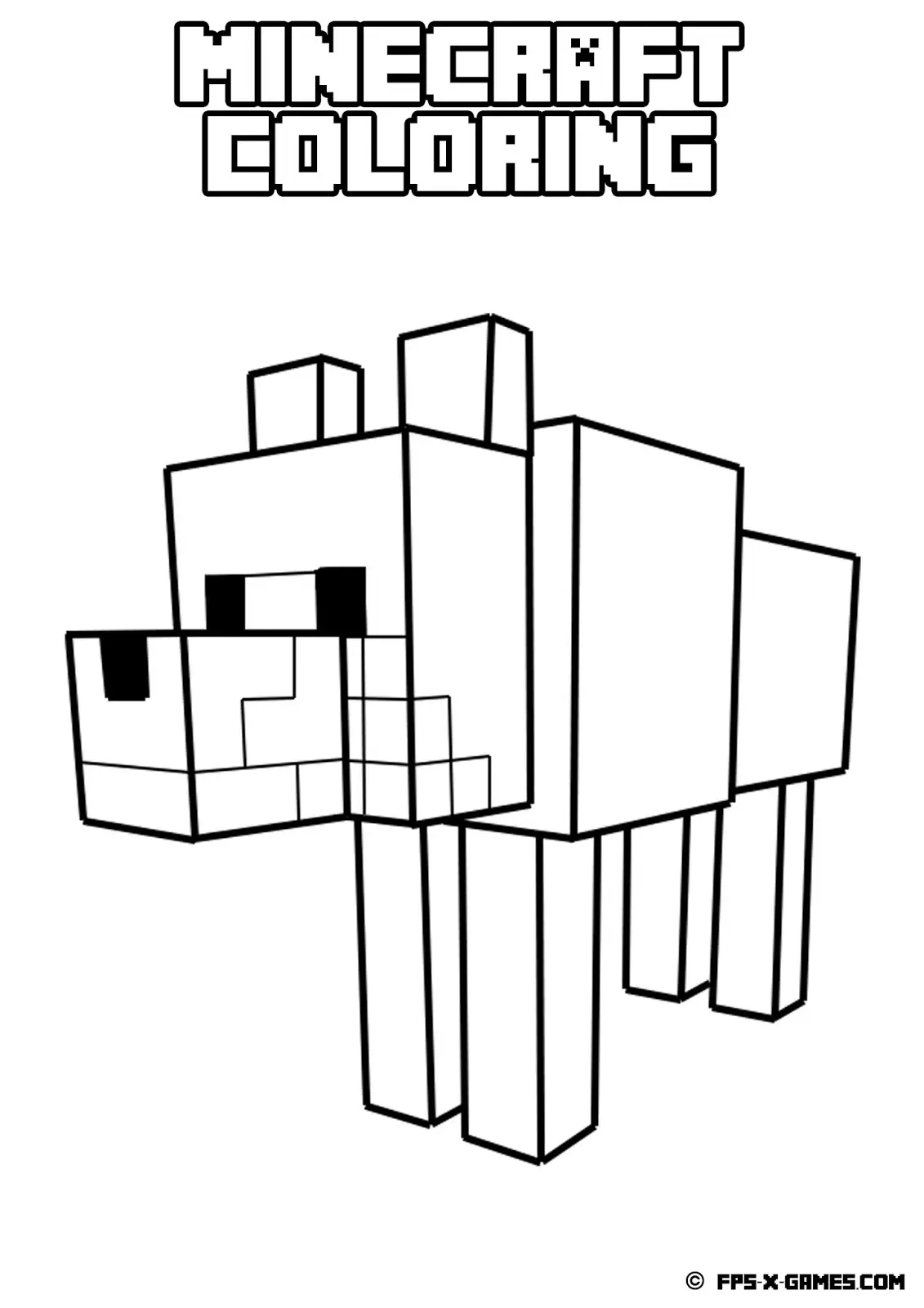 Minecraft Colouring Printable