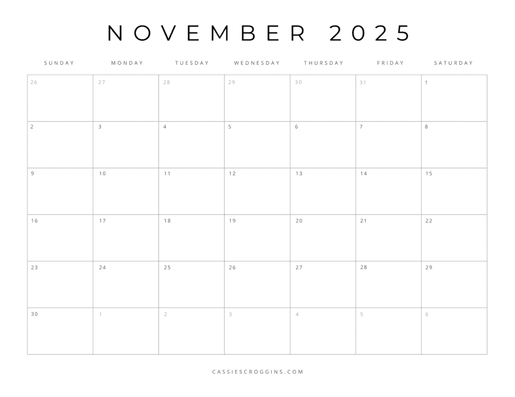 Free Printable 2025 Blank Calendar Templates All 12 Months 