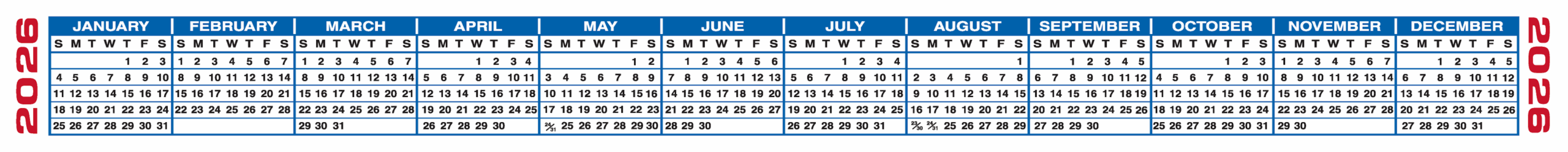 FREE Printable 2026 Calendars amp 2026 Calendar Strips