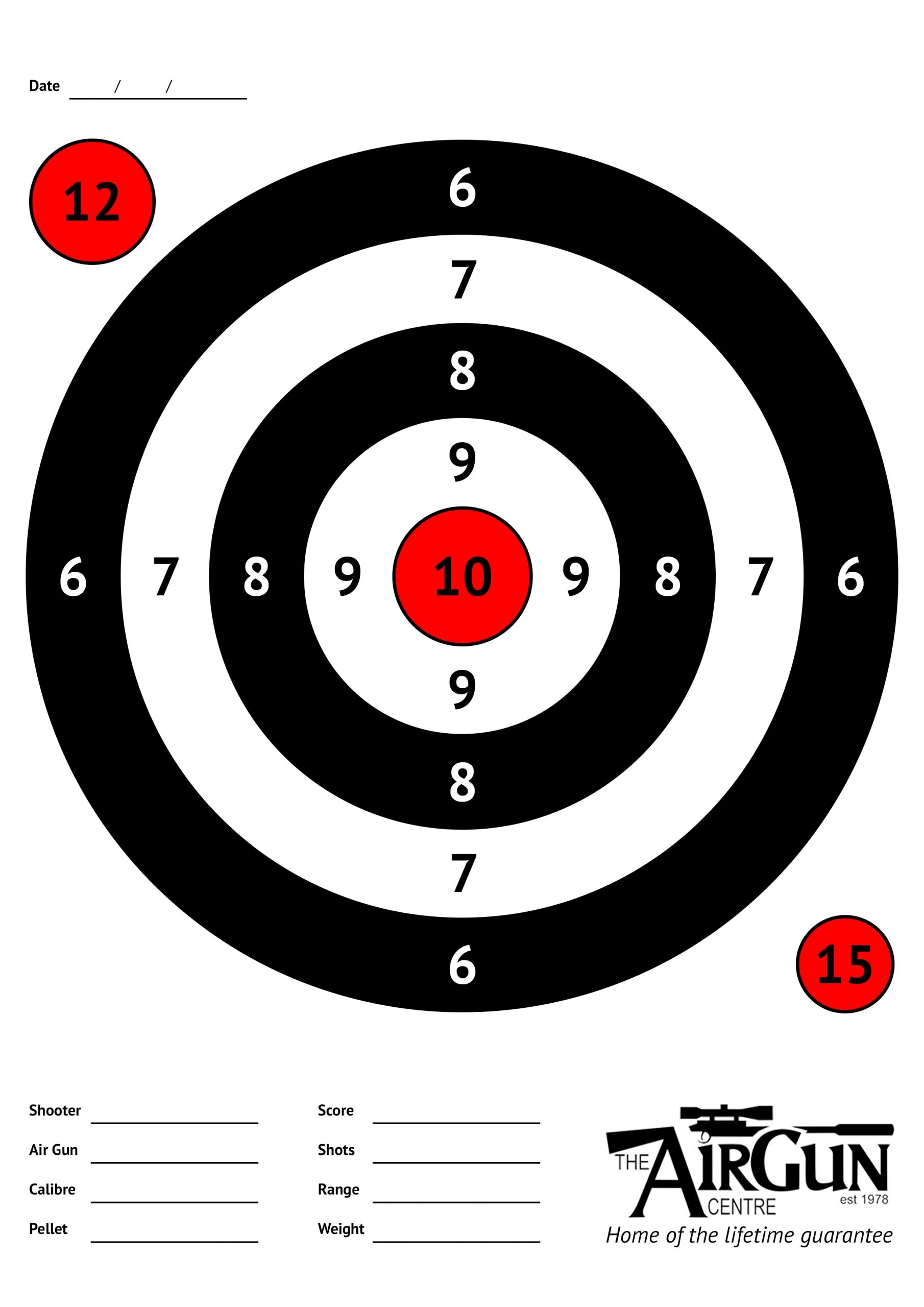 Free Printable Air Rifle Targets A4 17cm amp 14cm The Airgun Centre