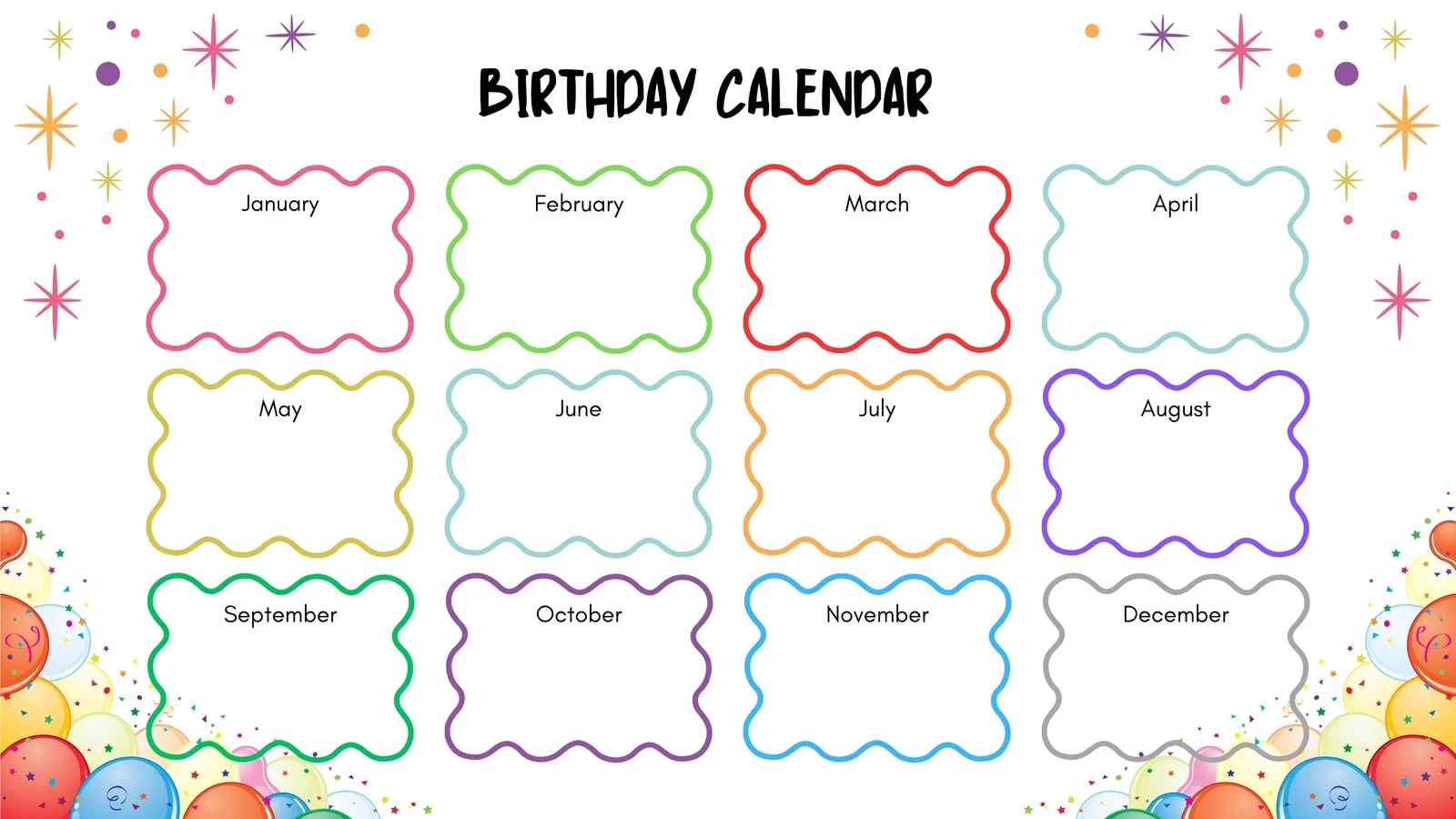 Free Printable Birthday Calendar