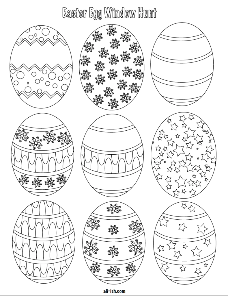 free printable easter eggs for window egg hunt come together