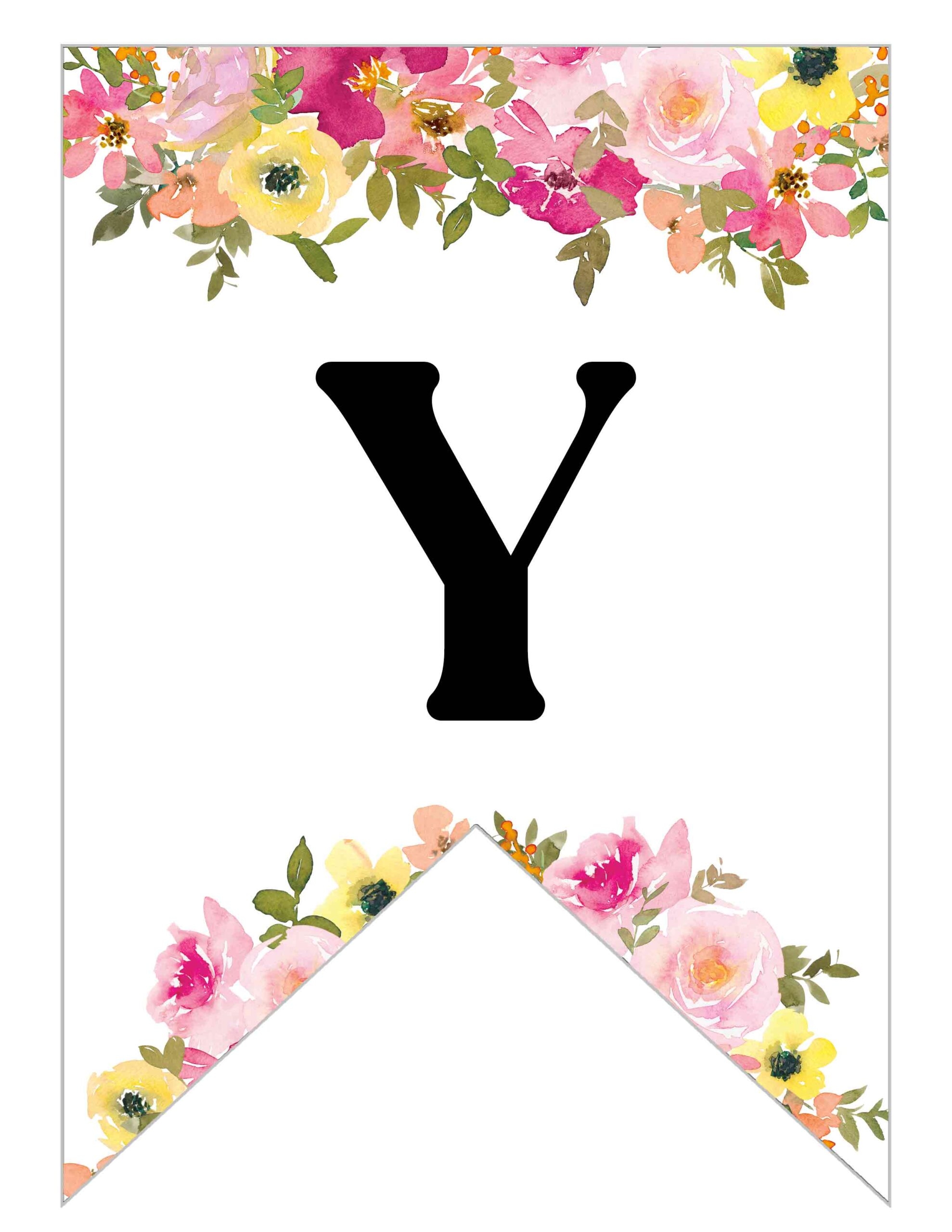 Free Printable Floral Alphabet Banner Letters Lovely Planner