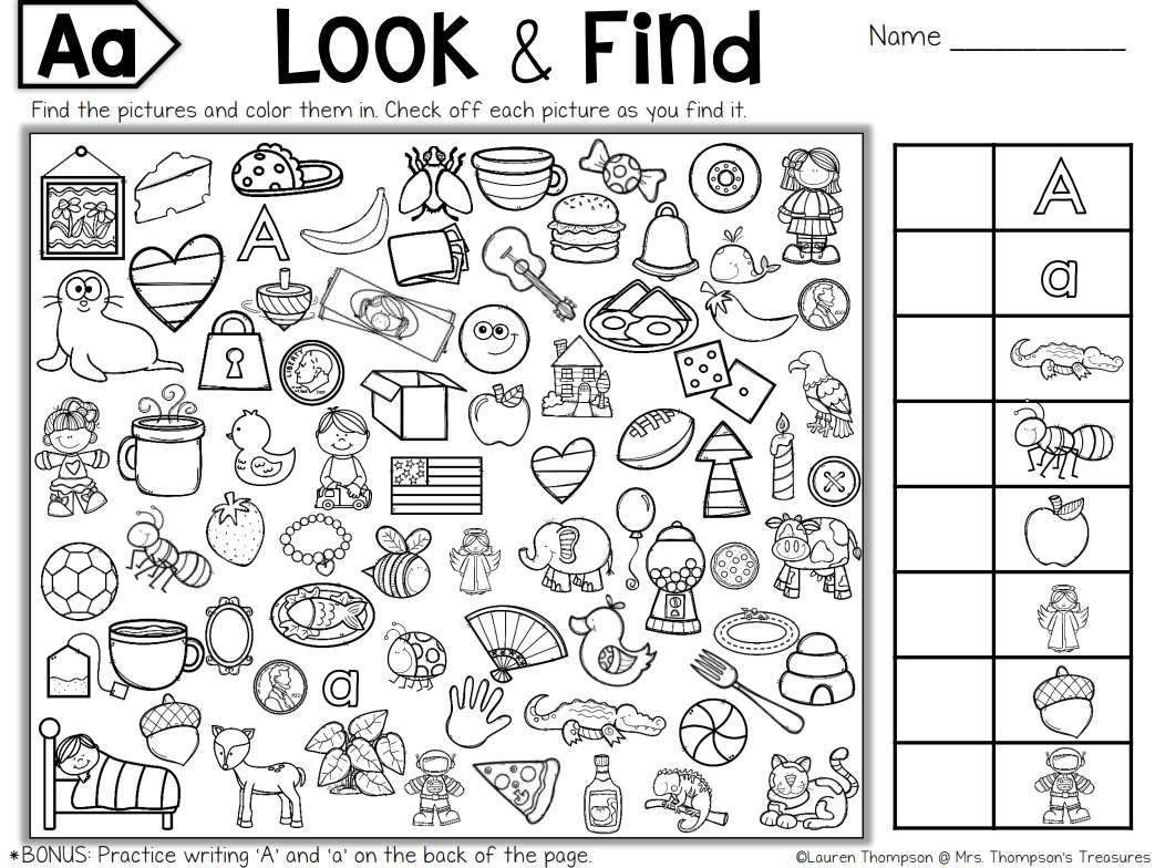 Printable Find The Hidden Objects