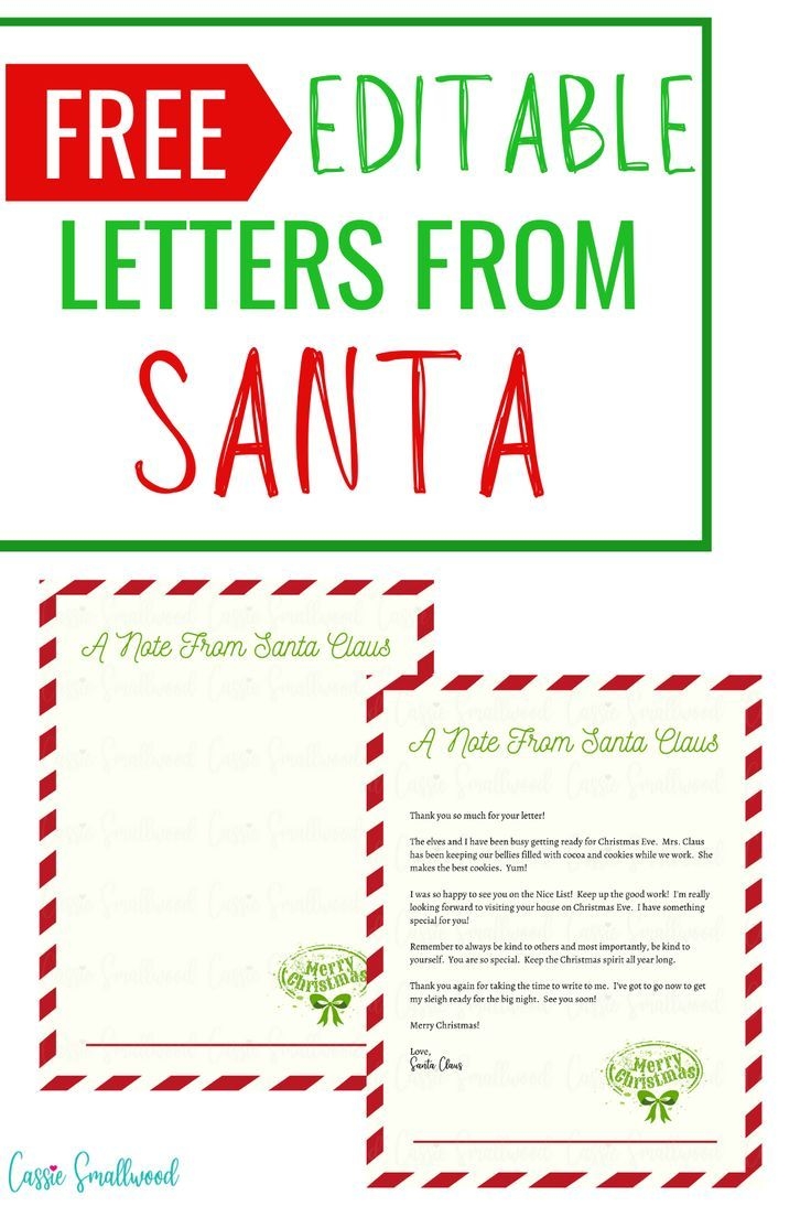 From Santa Letter Template Printable
