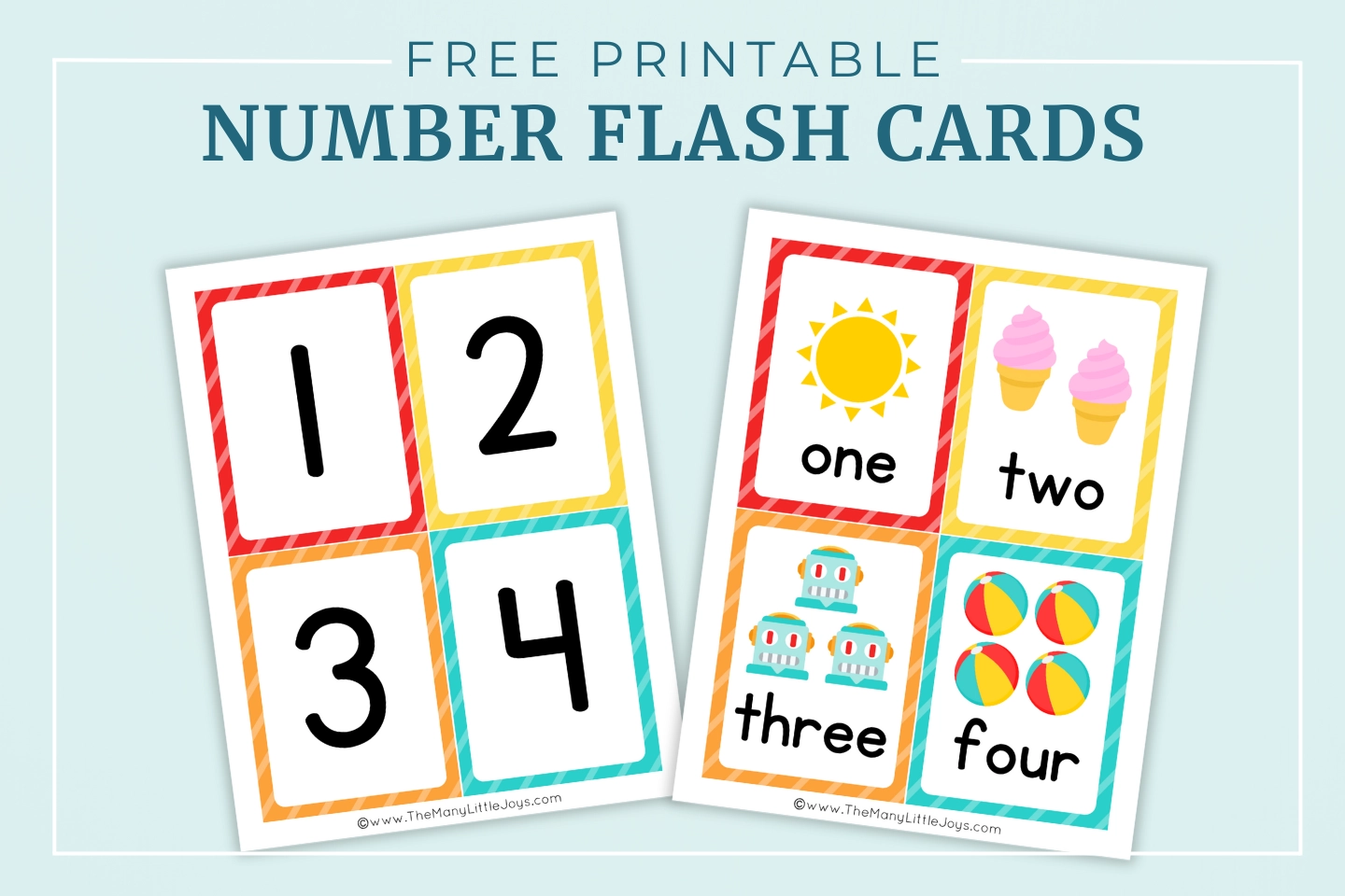 Free Printable Number Flashcards Counting Cards The Many 