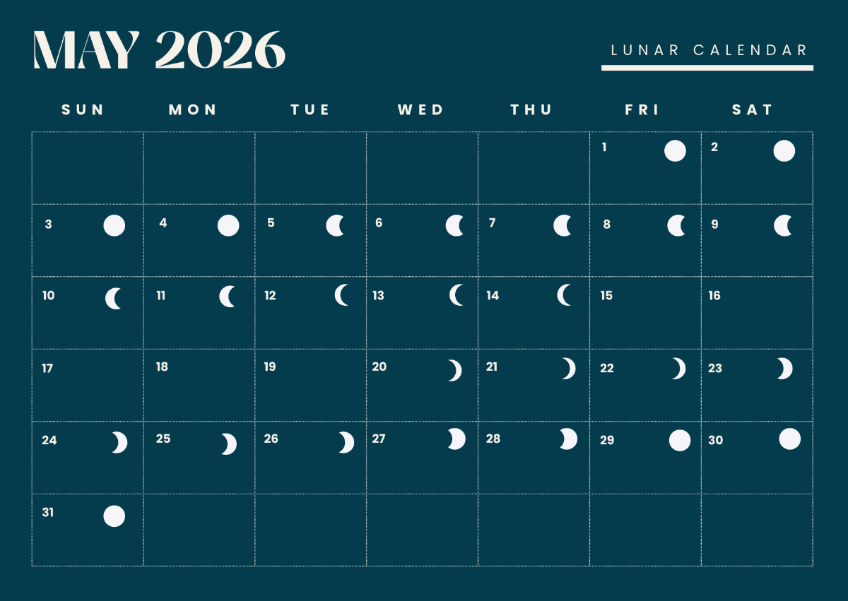 Lunar Calendar 2026 Printable