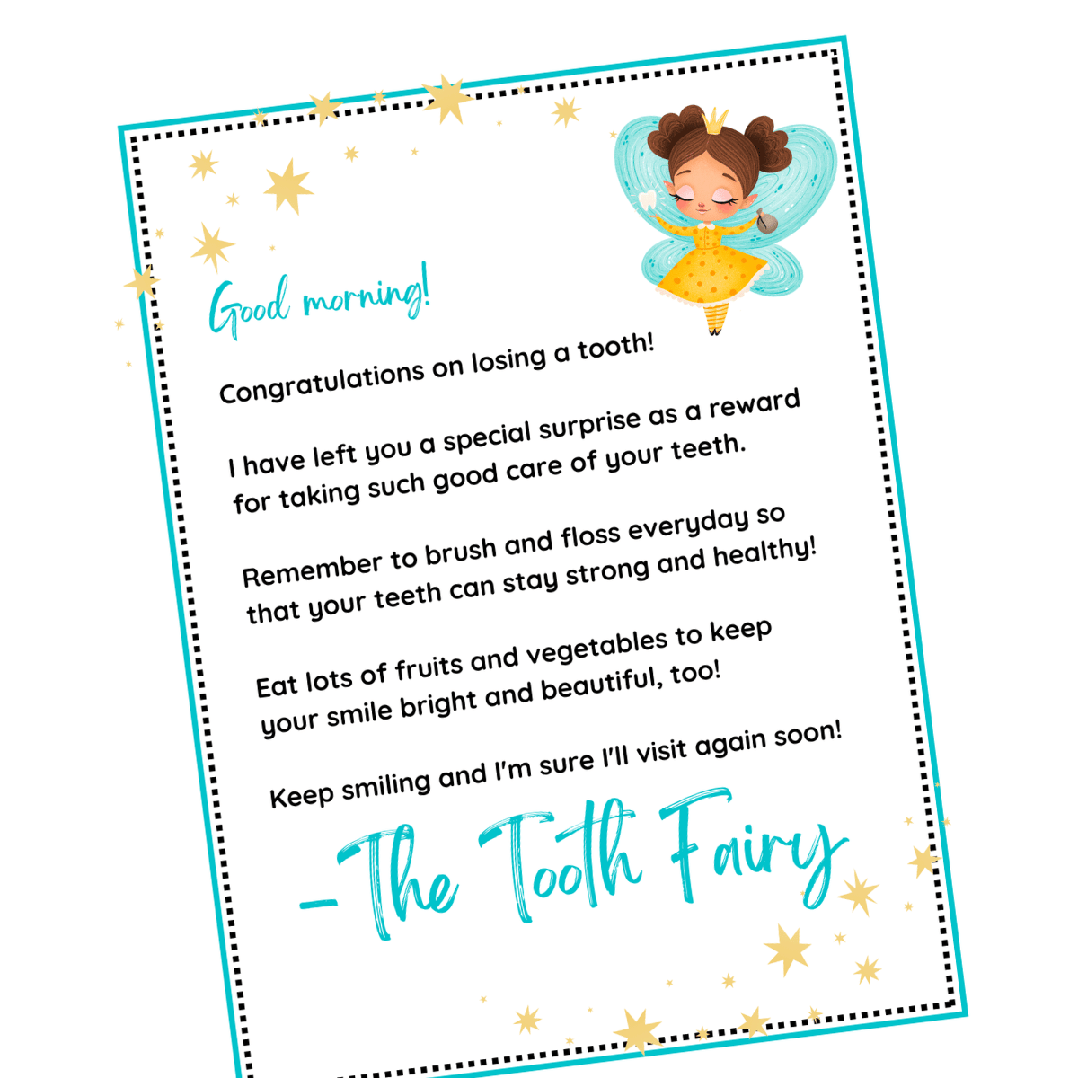 Free Tooth Fairy Printable