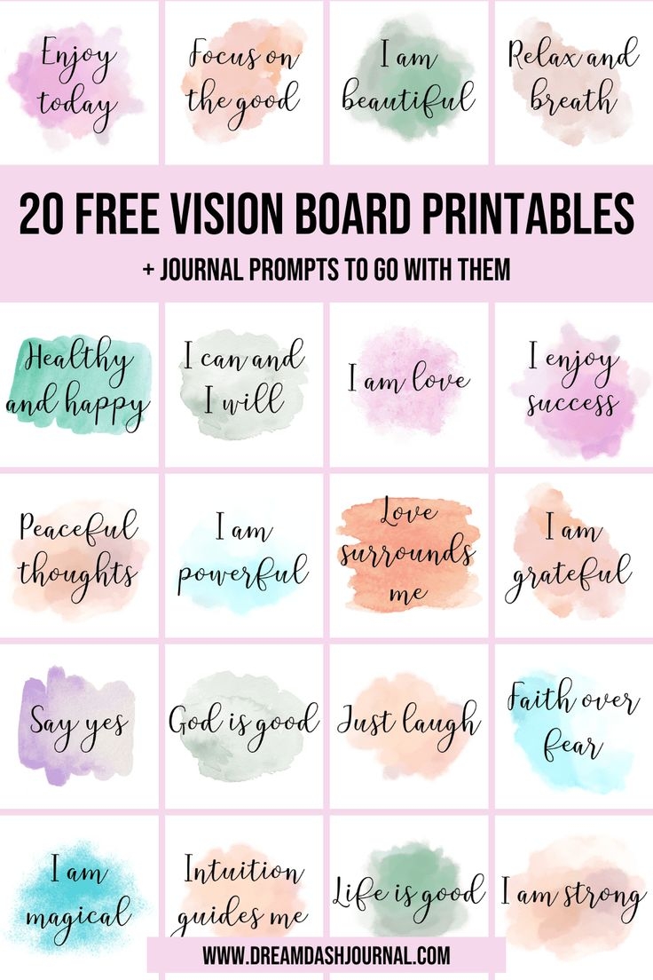 Free Vision Board Printables For Manifesting Dreams