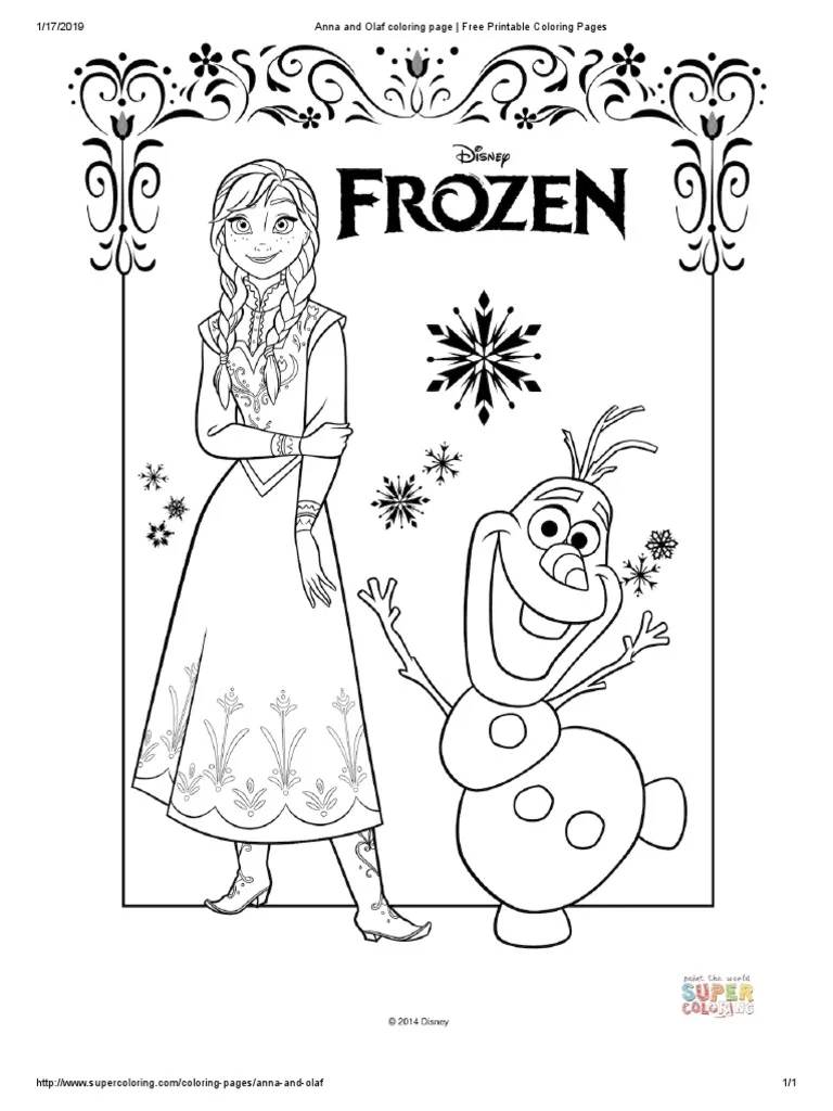 Frozen Coloring Book 1 To 12 Pages PDF PDF Disney 