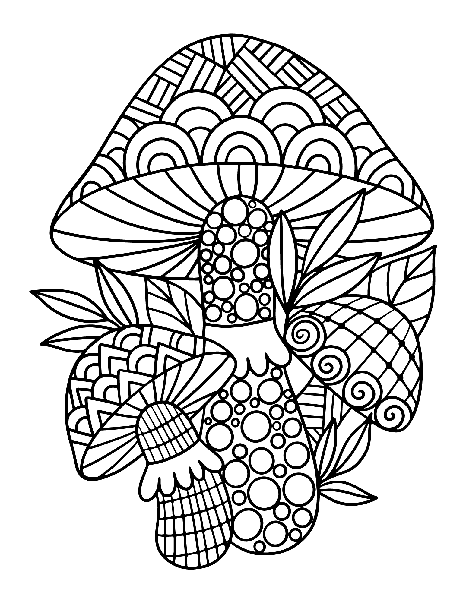 Mushroom Printable Coloring Pages