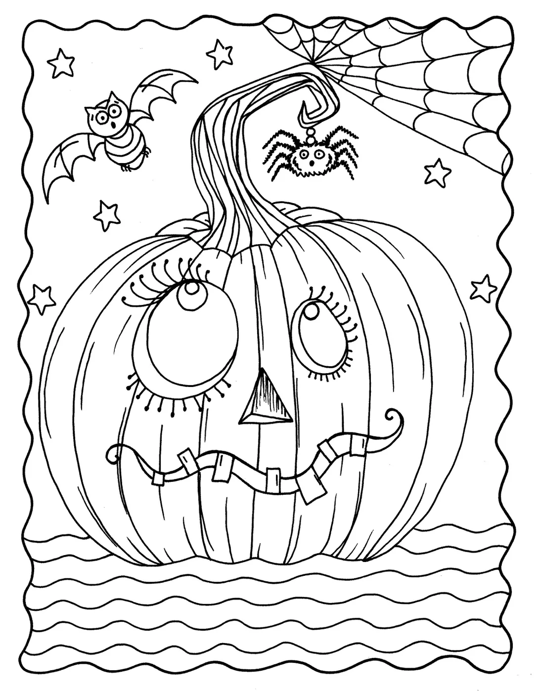 GOOFY Pumpkin Coloring Page Digital Download Instant Printable 