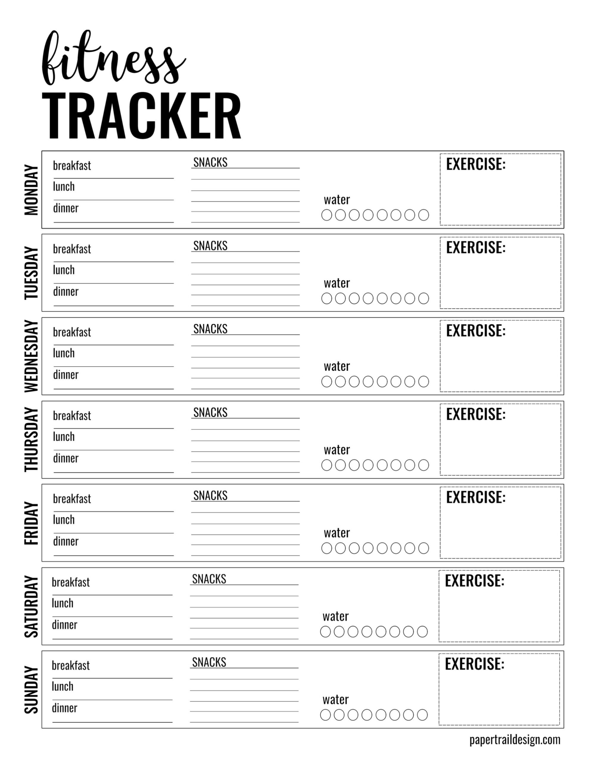 Exercise Tracker Printable