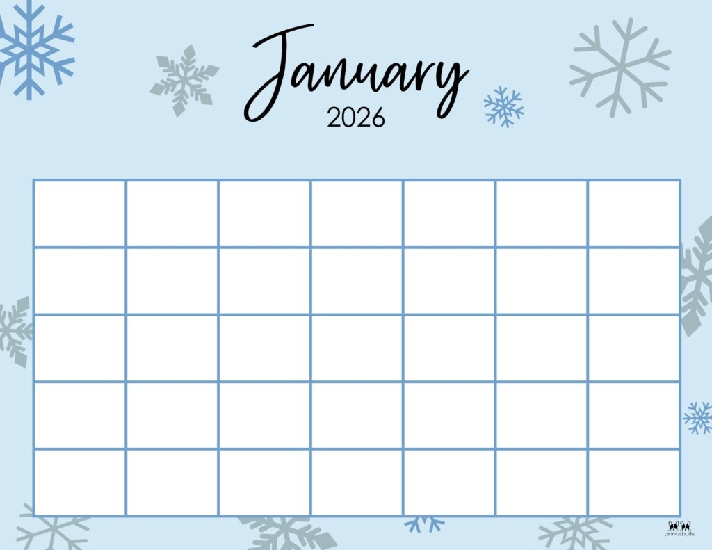 Printable 2026 January Calendar