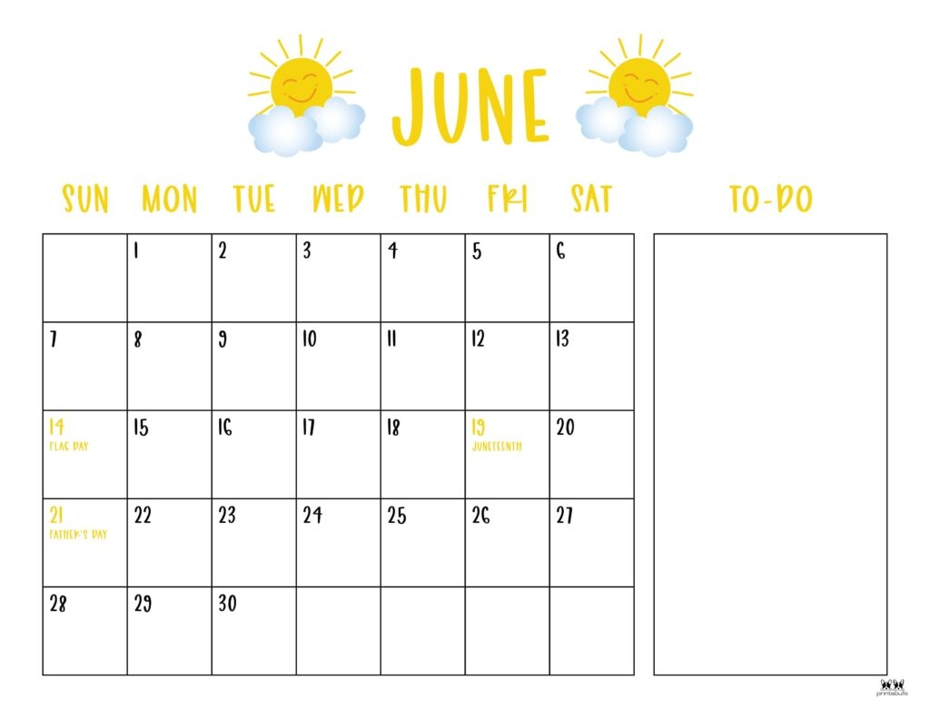June 2026 Calendars 123 FREE Printables Printabulls
