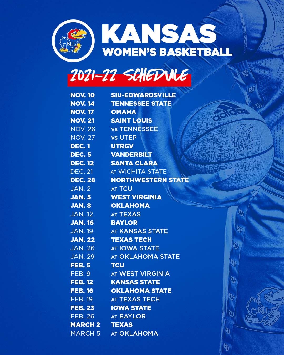Kansas Women 39 s Basketball A X The Big12WBB Schedule Is Set 