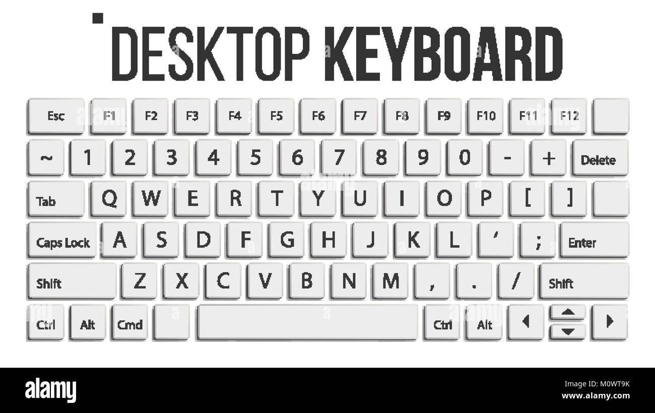 Keyboard Isolated Vector Layout Template Classic Keyboard White 