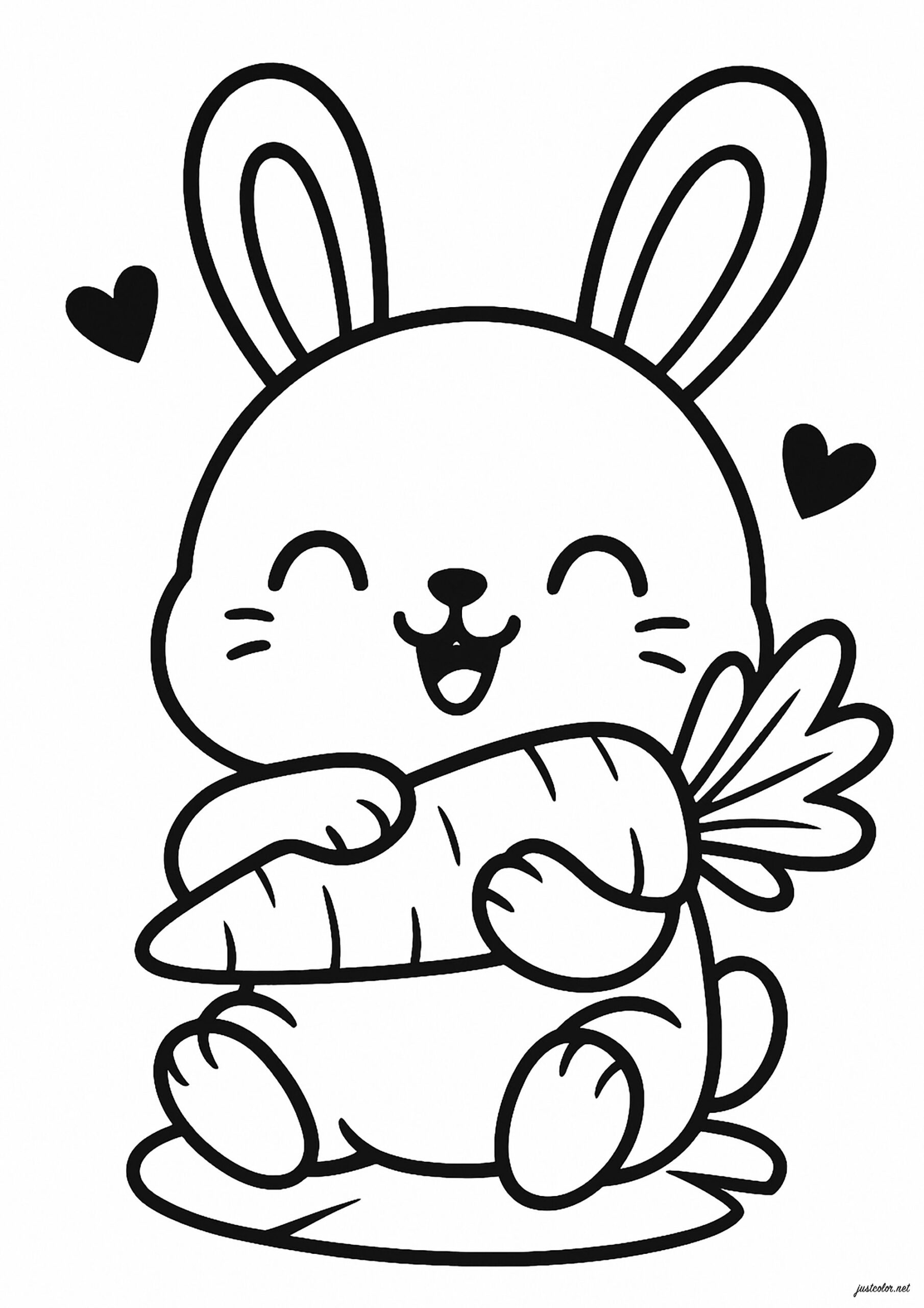 Little Rabbit And His Carrot Rabbit amp Bunny Coloring Pages