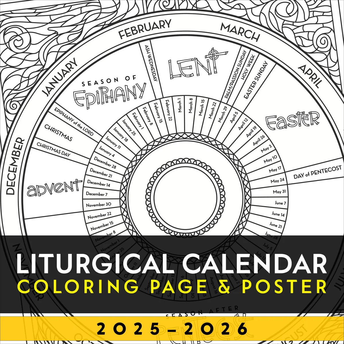 Liturgical Calendar Coloring Page amp Poster 2025 2026 