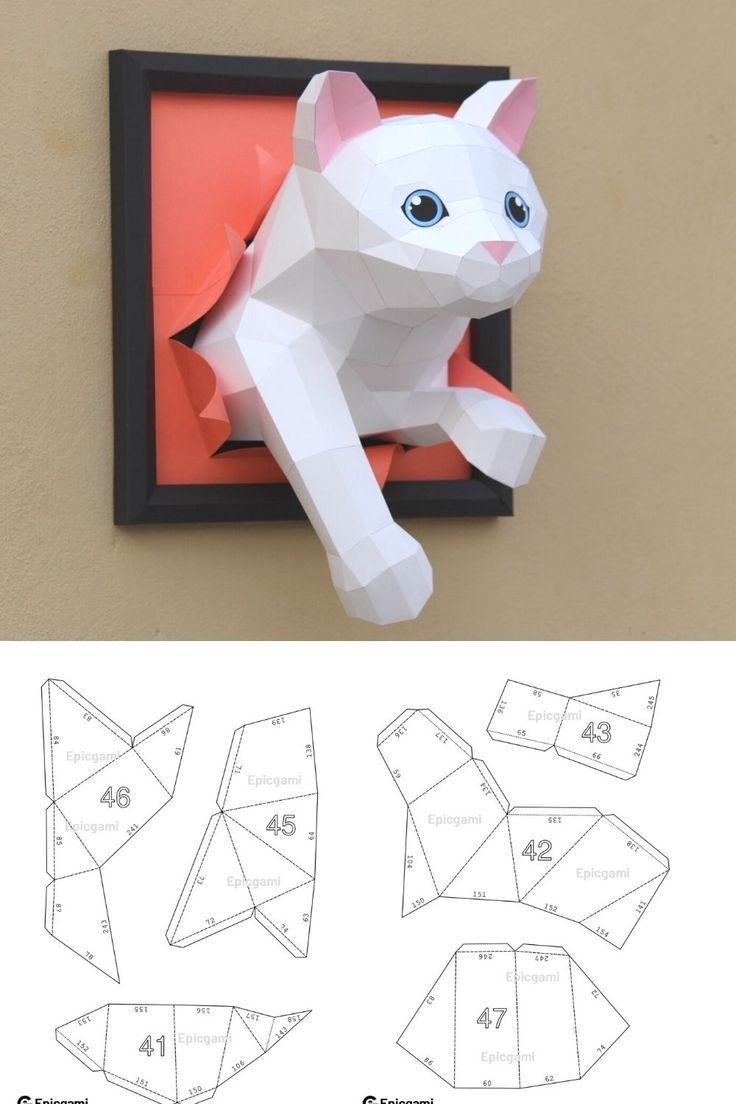 Low Poly 3d Papercraft Cat Download
