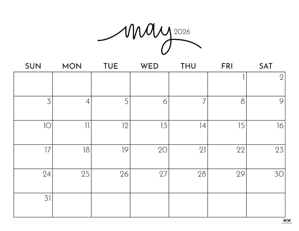 May 2026 Calendar Printable Free