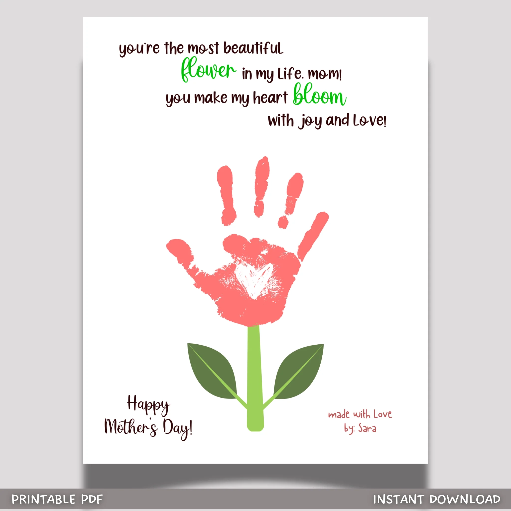 Printable Mothers Day Flower Poem