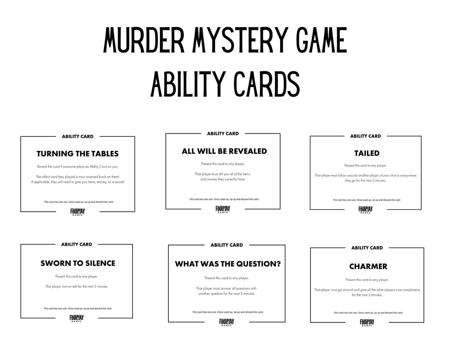 Murder Mystery Printable