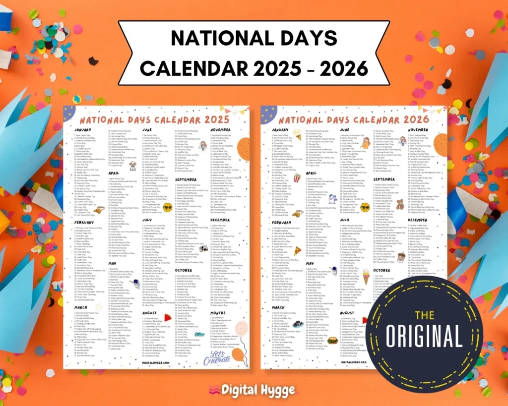 National Day Calendar 2026 Printable