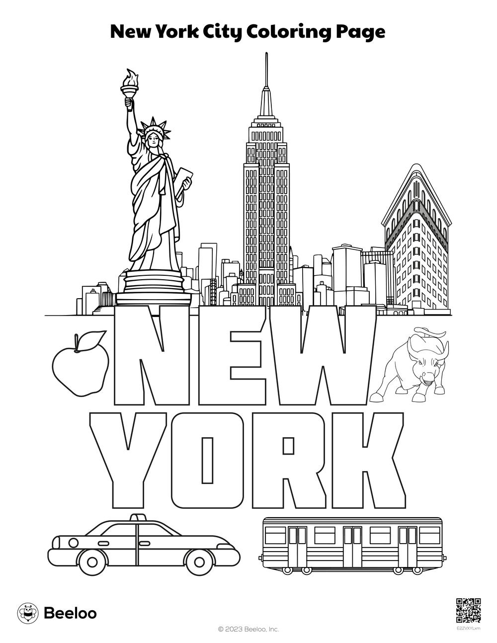 New York City Coloring Page Beeloo Printable Crafts And 