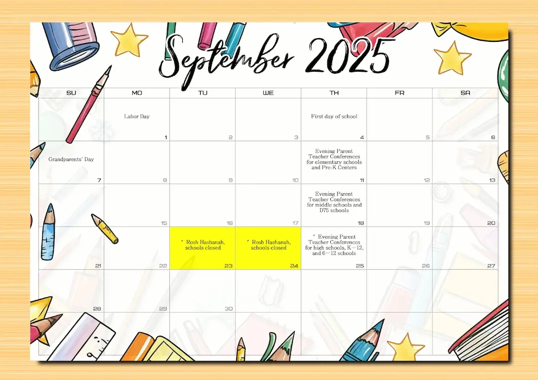 New York School Calendar 2025 2026 august To June Printable 