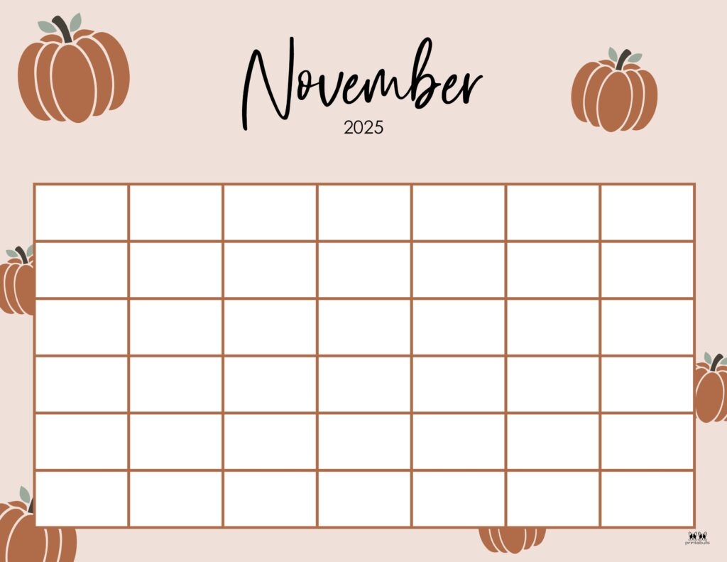 Blank November 2025 Calendar Printable Pdf