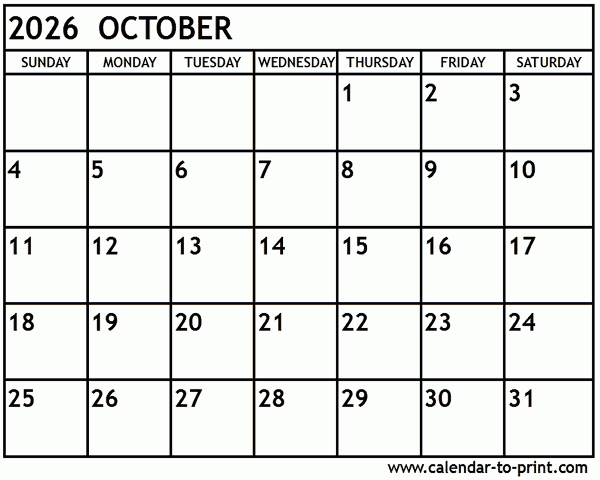 Blank September And October 2026 Calendar Printable
