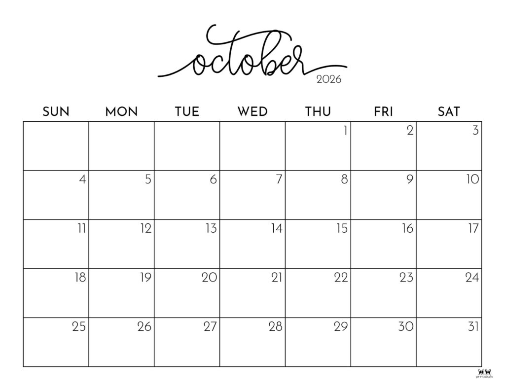 Blank September And October 2026 Calendar Printable Free
