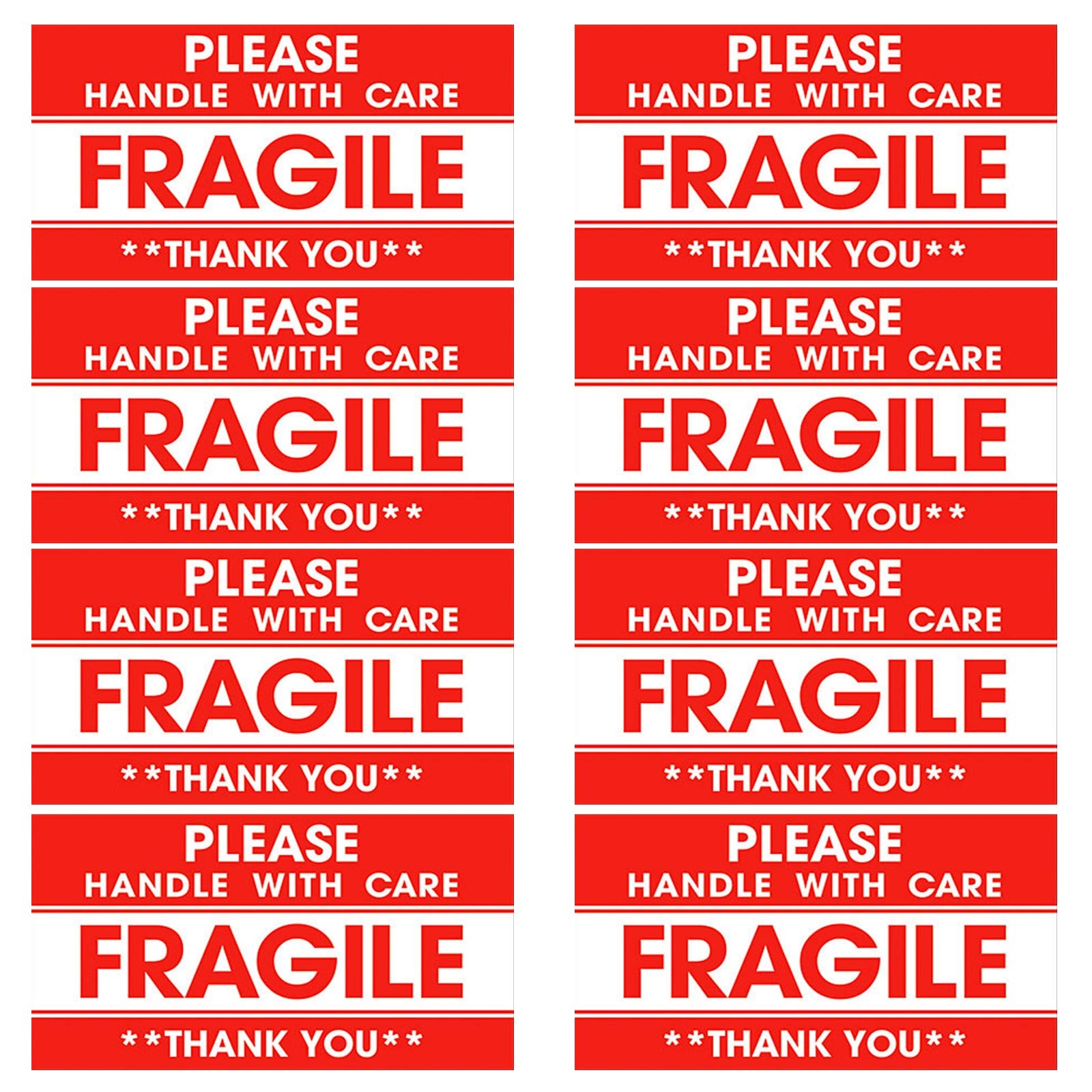 Pack Of 120 Fragile Stickers 50x90mm Please Handle With Care Thank 