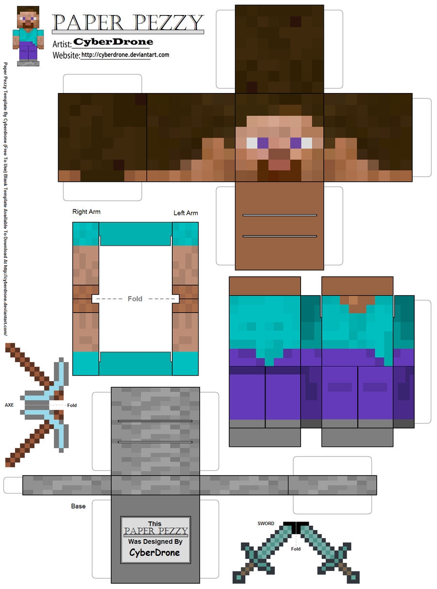 Paper Pezzy Steve Minecraft By CyberDrone On DeviantArt