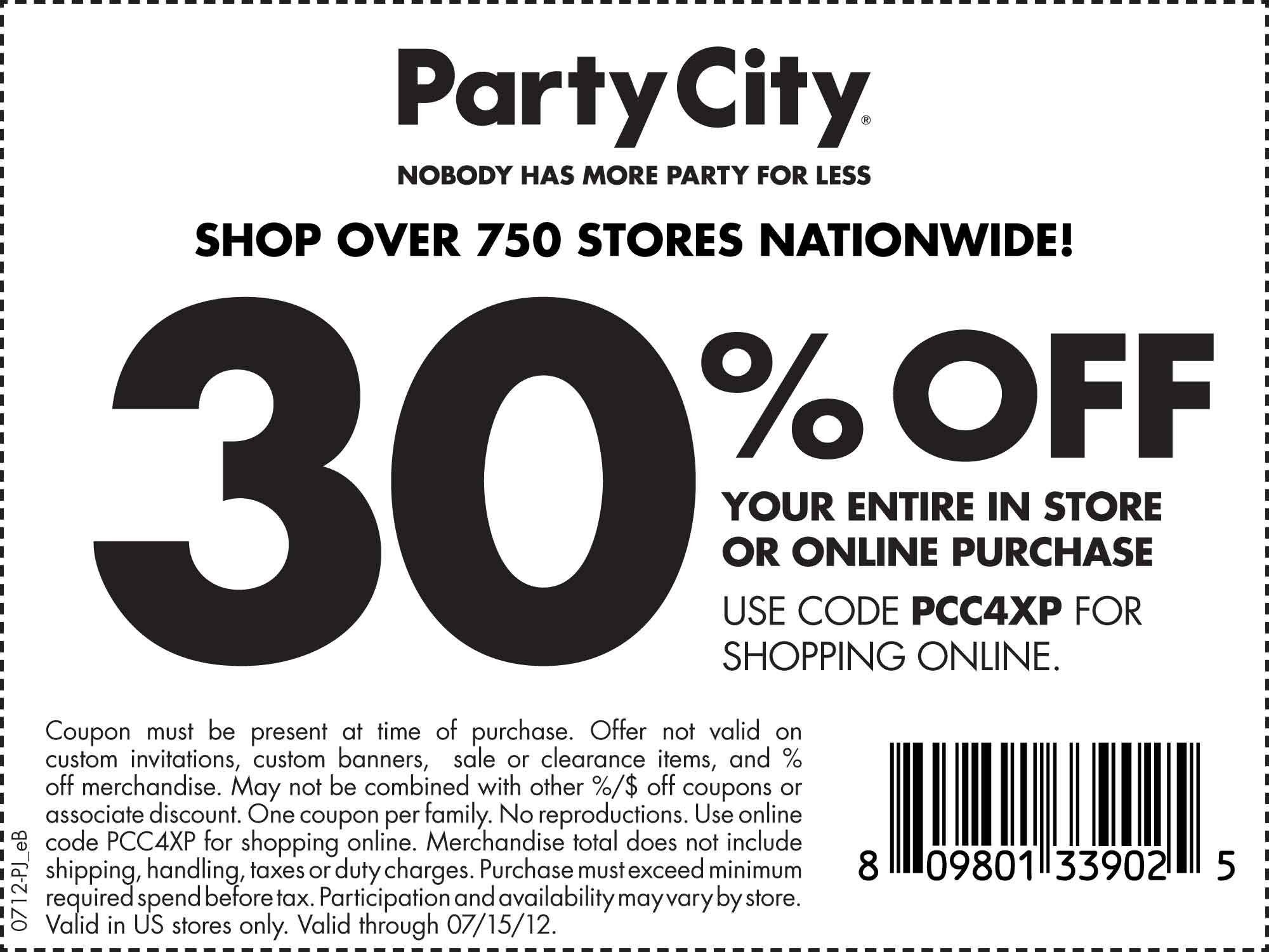 Party City Printable Coupons Valid This Weekend Al 