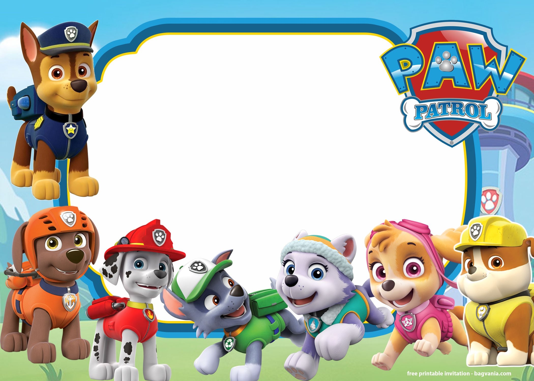 Paw Patrol Birthday Cards Printable