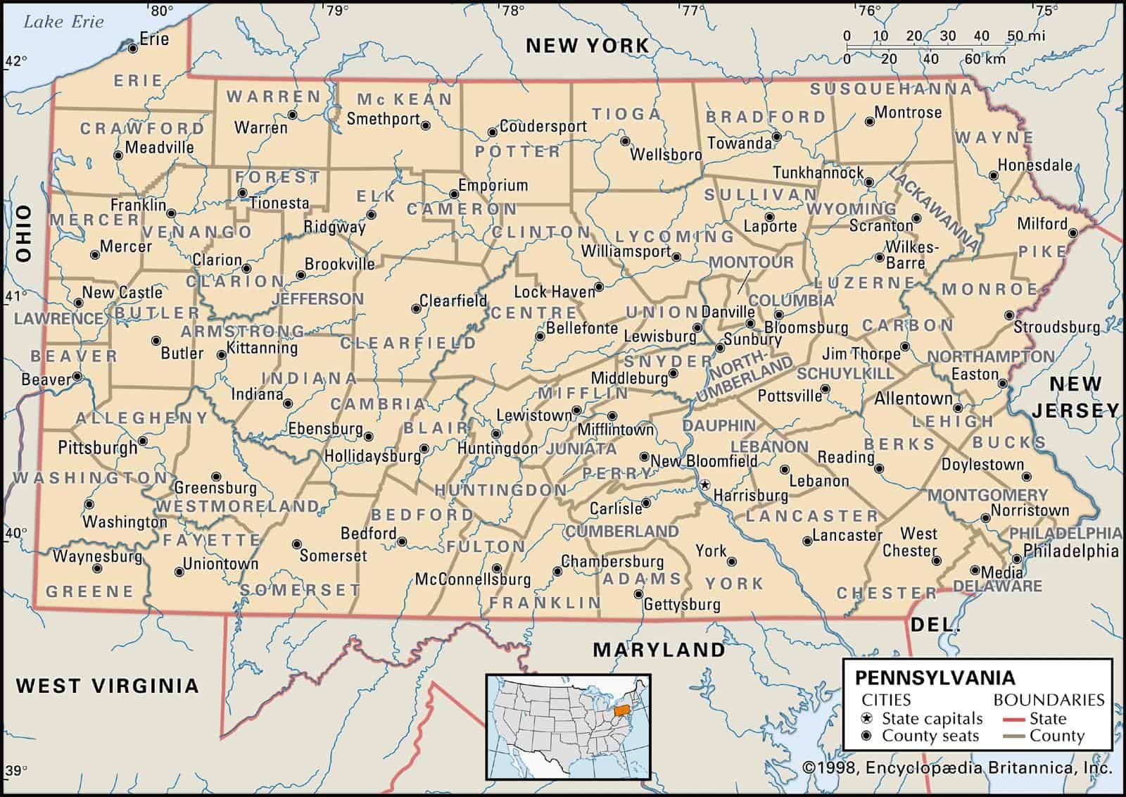 Pennsylvania County Maps Interactive History amp Complete List