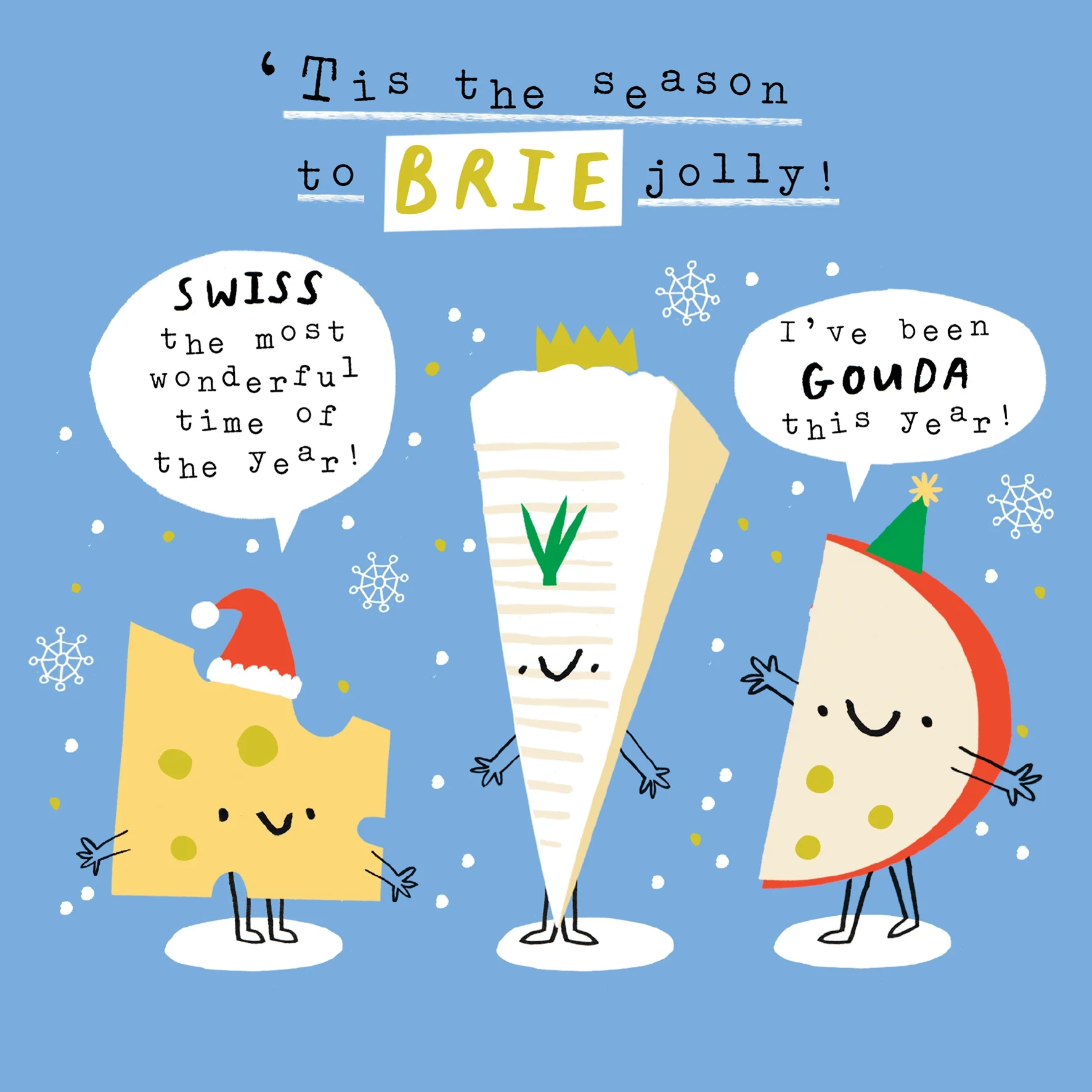 Personalised Funny Christmas Cheese Puns Brie Jolly Card Hallmark