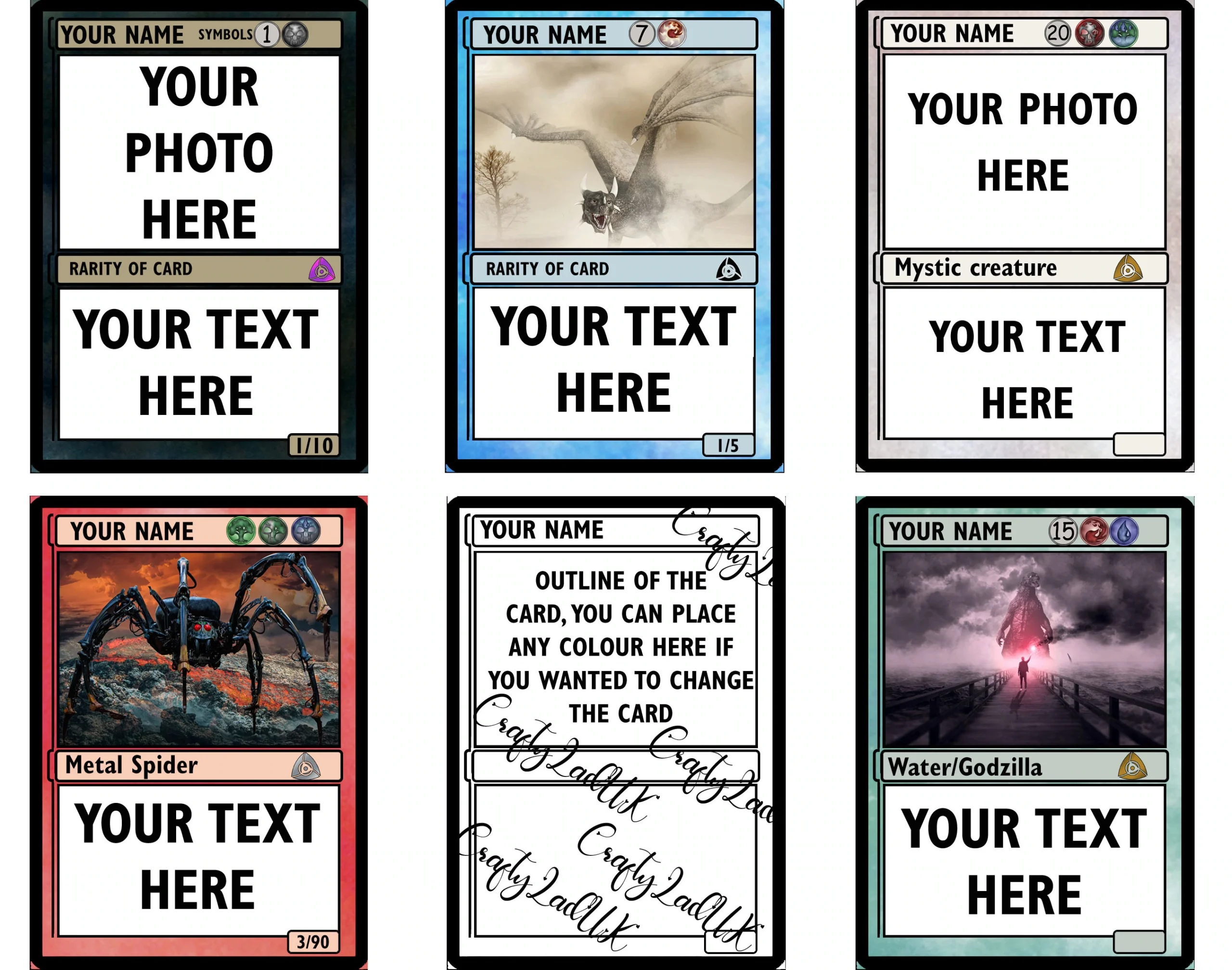 Personalised Inspired Playing Cards DIGITAL DOWNLOAD MTG Card 