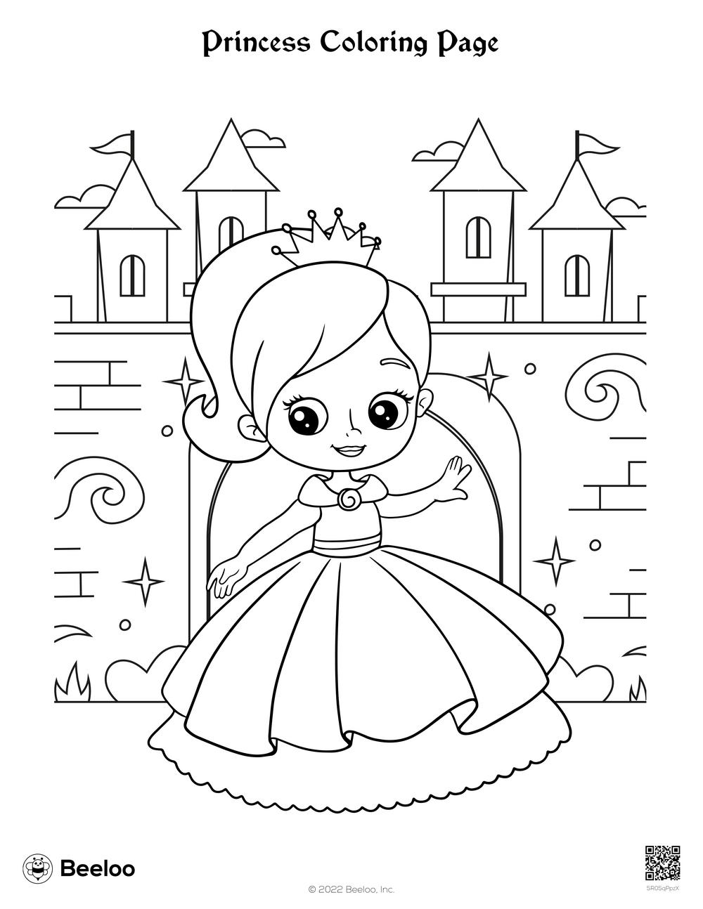 Princess Coloring Page Beeloo Printable Crafts And Activities 