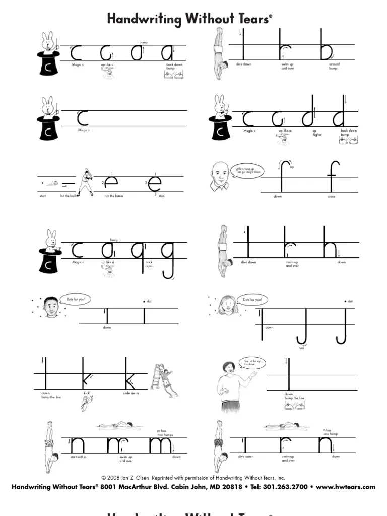 Handwriting Without Tears Free Printables