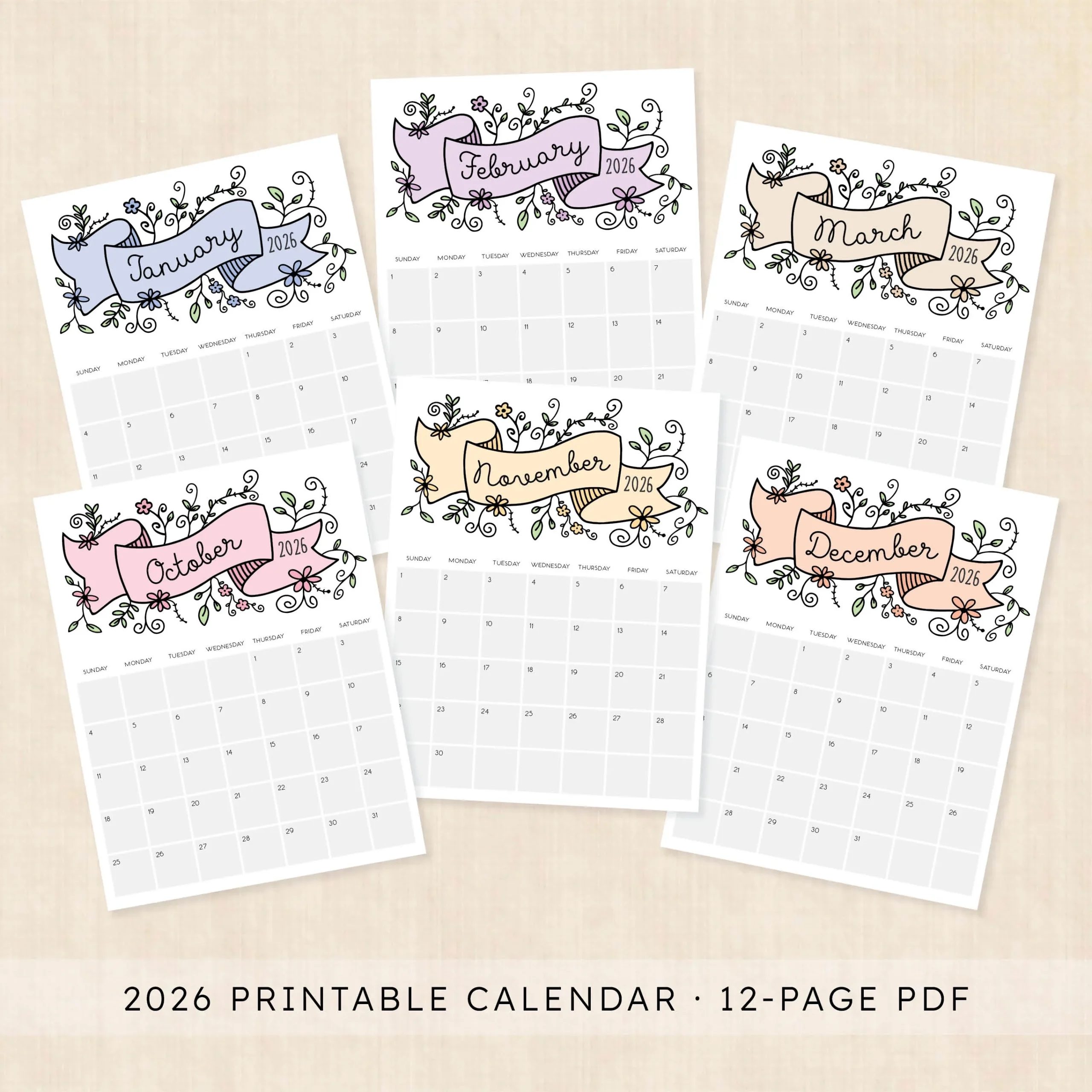 Mini 2026 Calendar Printable