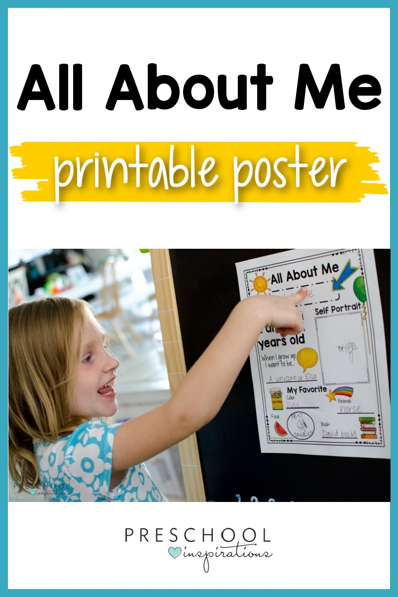 Printable All About Me Poster For A Preschool Theme Preschool 