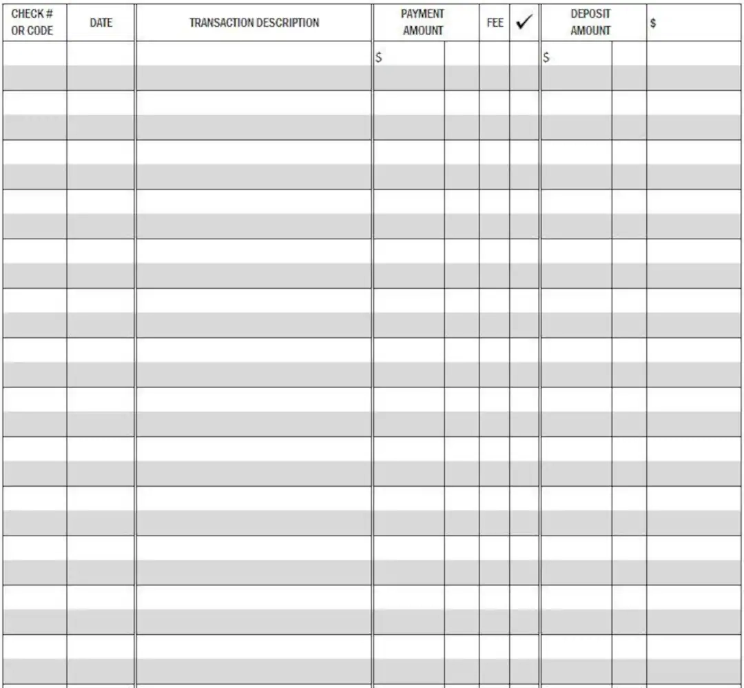 Printable Checkbook Register PDF Datei Drucke Auf 8 1 2 X 11 