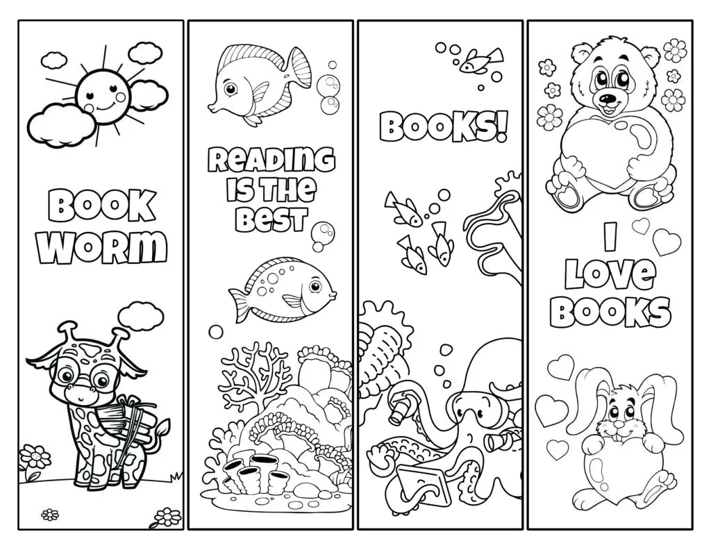 Printable Childrens Bookmarks Printable Party Favors