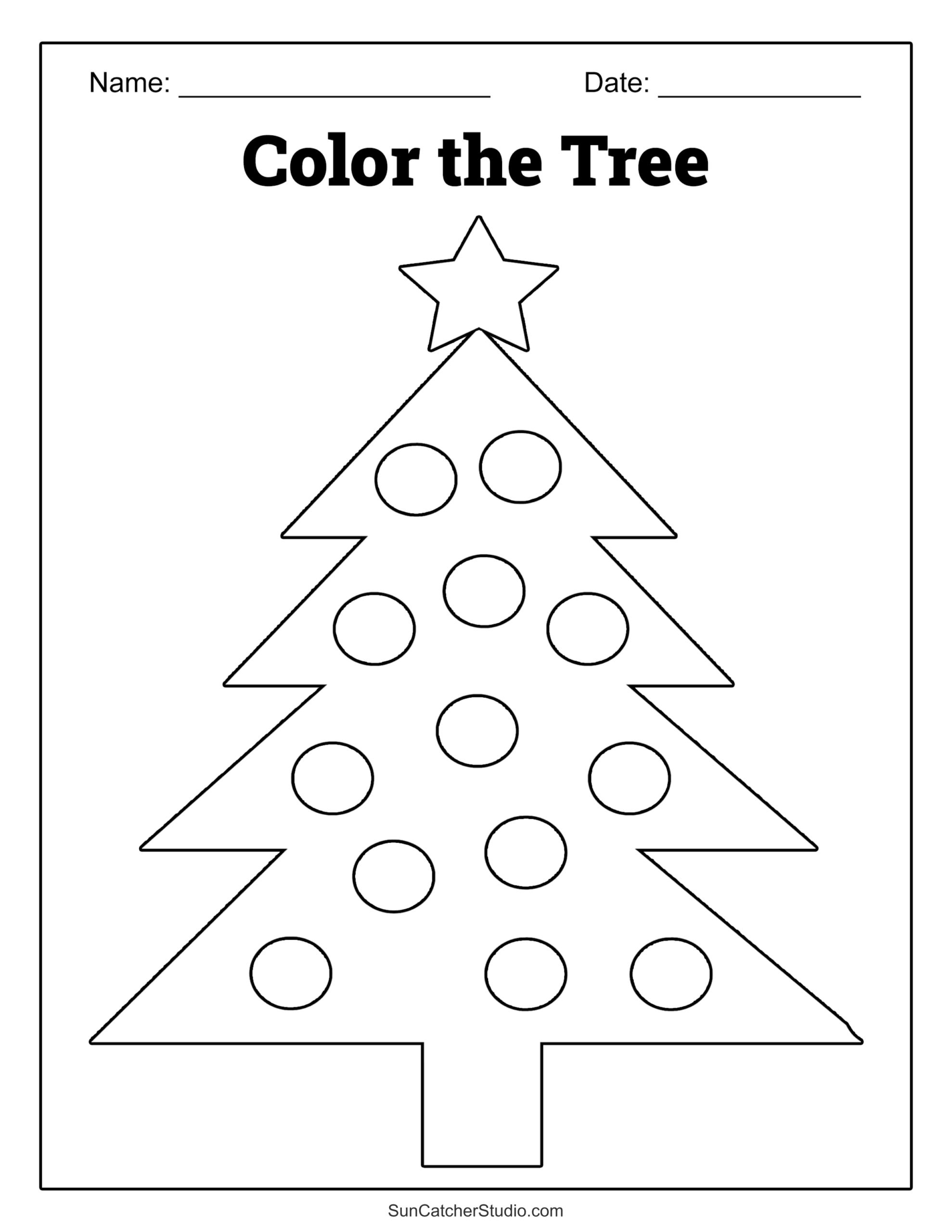 Printable Christmas Tree Color Page